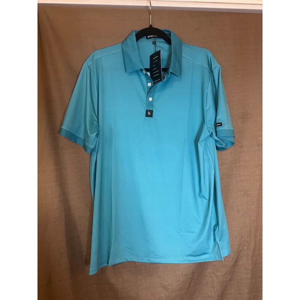 NWT Byrd Gang Mens Short Sleeve Polo Vibey Green Size Medium